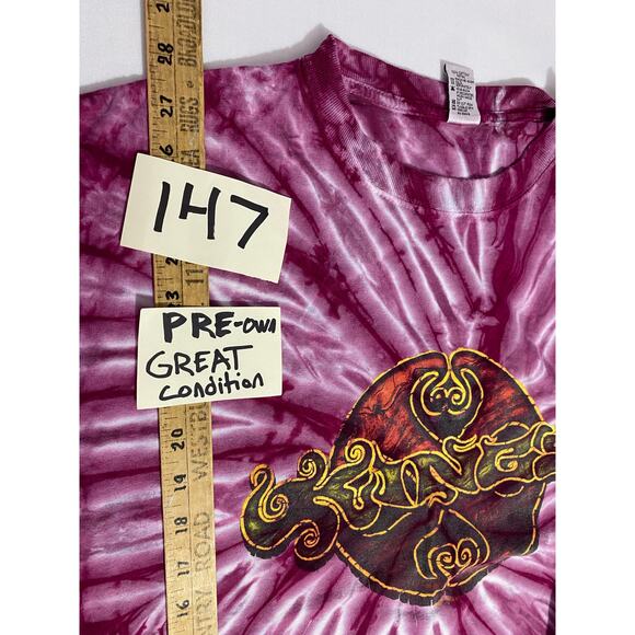 KINGS Sunboy Tie-Dye Turtle Tee Pink Spiral Size Large Hand Dyed Graphic Shirt - Picture 4 of 11